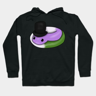 Genderqueer Snake in a top hat Hoodie